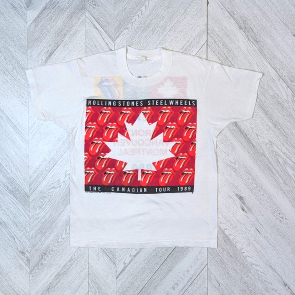 Vintage The Rolling Stones Concert Tee Steel‎ Wheels the Canadian Tour 1989